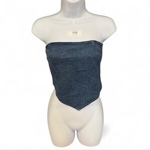 American Eagle Strapless Denim Tube Top – XXS – Side Zip – New
